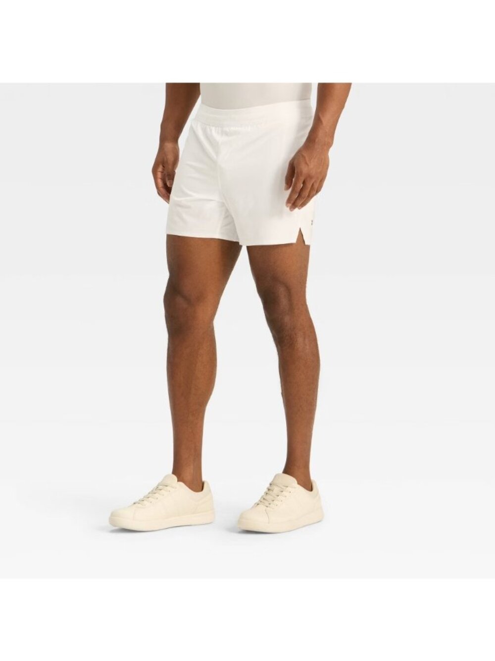 All In Motion Active Short Mens White Lined Lightweight Running & Jogging